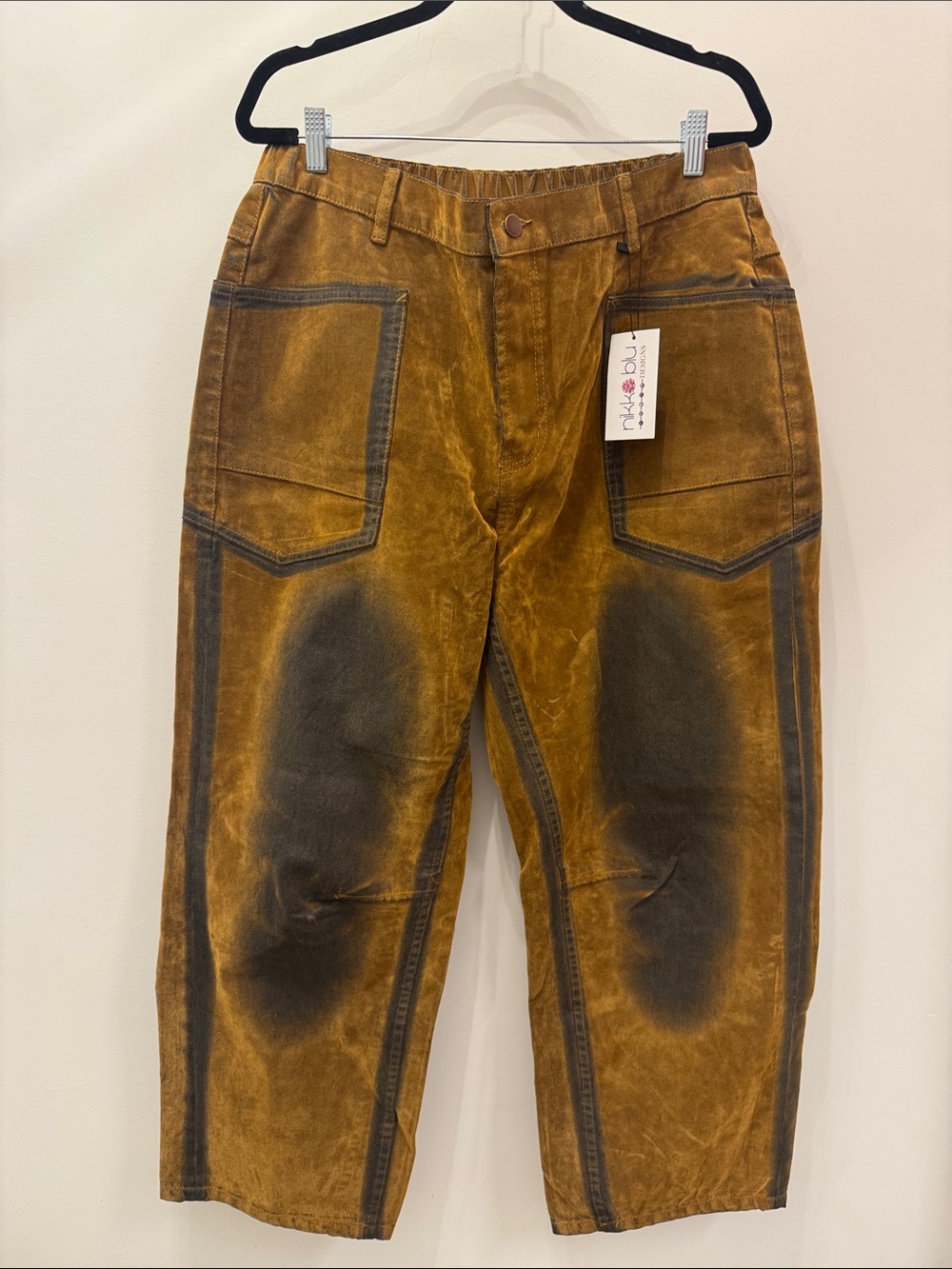 Oli & Hali Men’s Two-Tone Corduroy Work Pants in Brown and Black